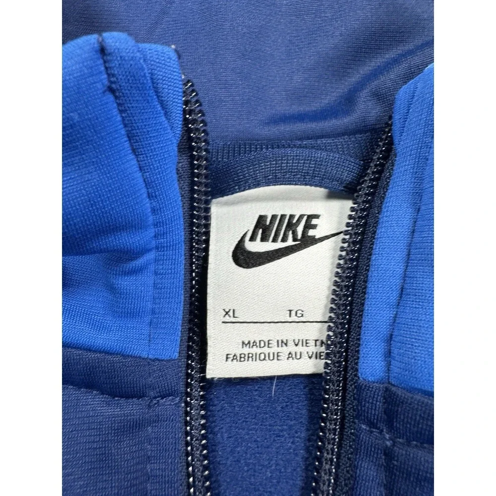 Nike Youth XL Full Zip Track Jacket Blue Swoosh Athletic Sportswear Spell Out